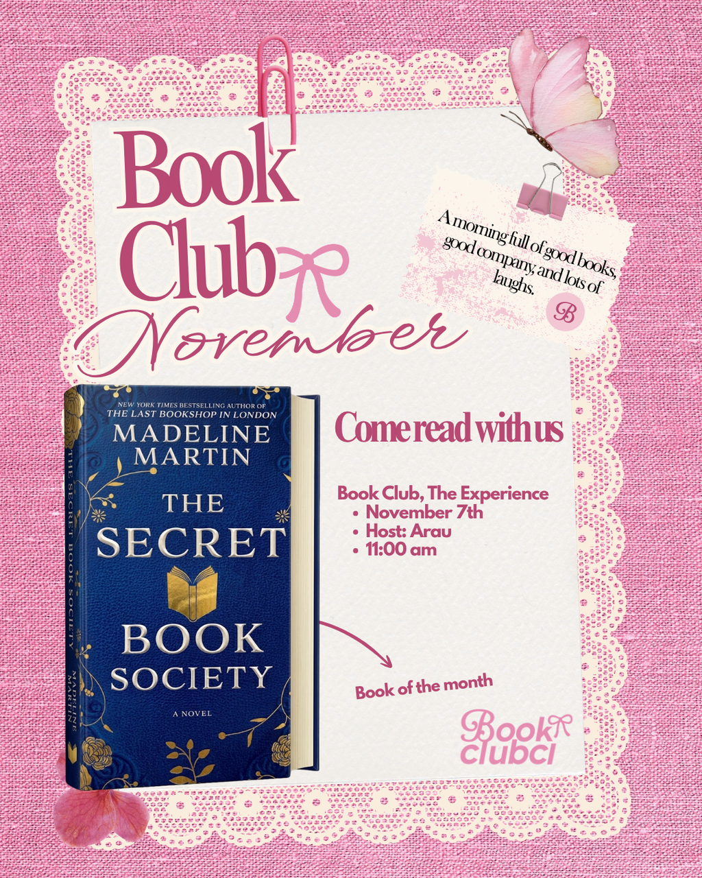 November Saturday Bookclub: The Secret Book Society