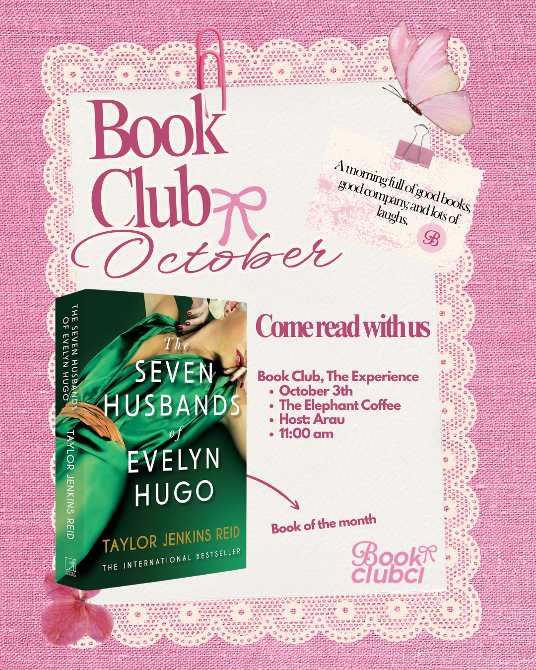 October Book Club, Saturday: The Seven Husbands Of Evelyn Hugo.